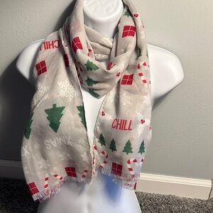 Festive Holiday Scarf with Christmas Patterns